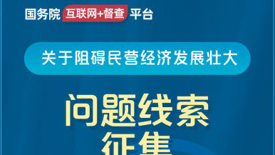 操逼免费视频啊啊啊啊啊啊国务院“互联网+督查”平台公开征集阻碍民营经济发展壮大问题线索